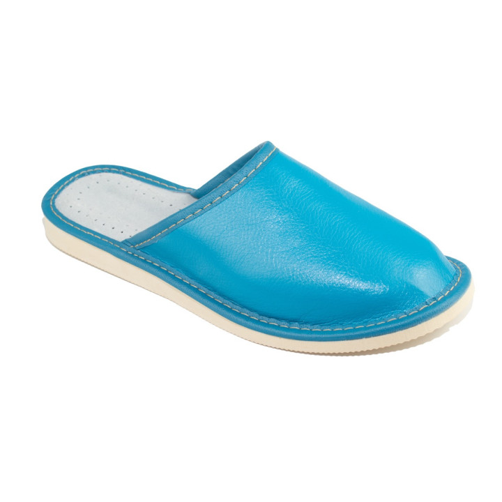 Skórkowe kryte papcie domowe damskie, lacie domowe - numer 068