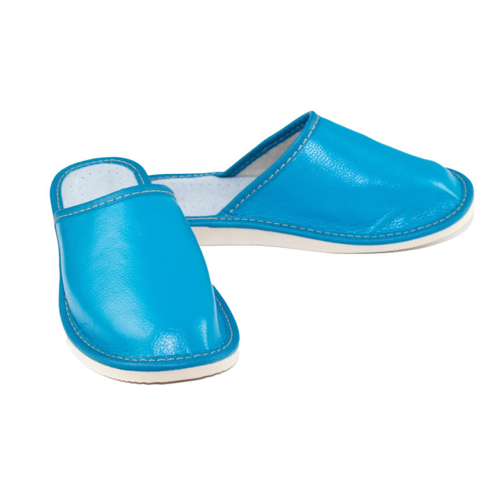 Skórkowe kryte papcie domowe damskie, lacie domowe - numer 068