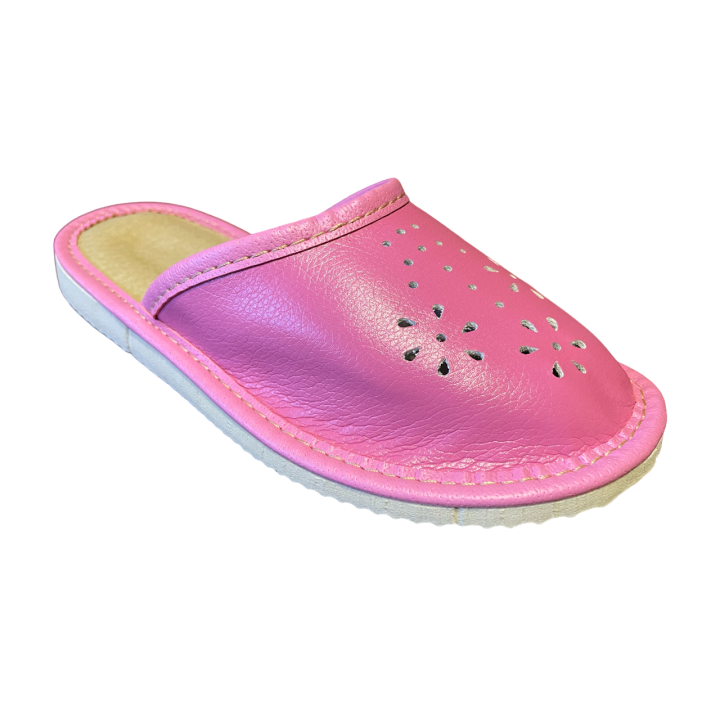 Różowe kapcie dla dziewczynki, pantofle domowe dziecięce