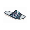 Góralskie dziecięce pantofle domowe, pantofle dla dzieci biało granatowe