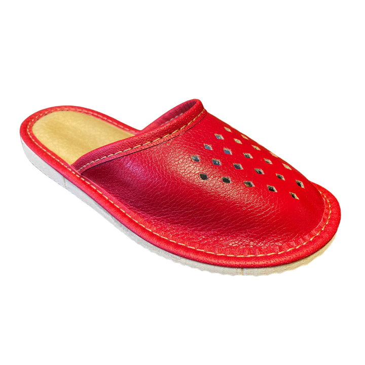 Chłopięce czerwone kapcie domowe, dziecięce papcie