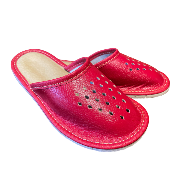 Chłopięce czerwone kapcie domowe, dziecięce papcie