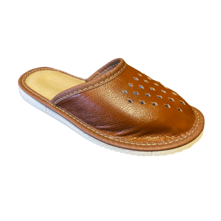 Brązowe kapcie dla dzieci, chłopięce laczki domowe