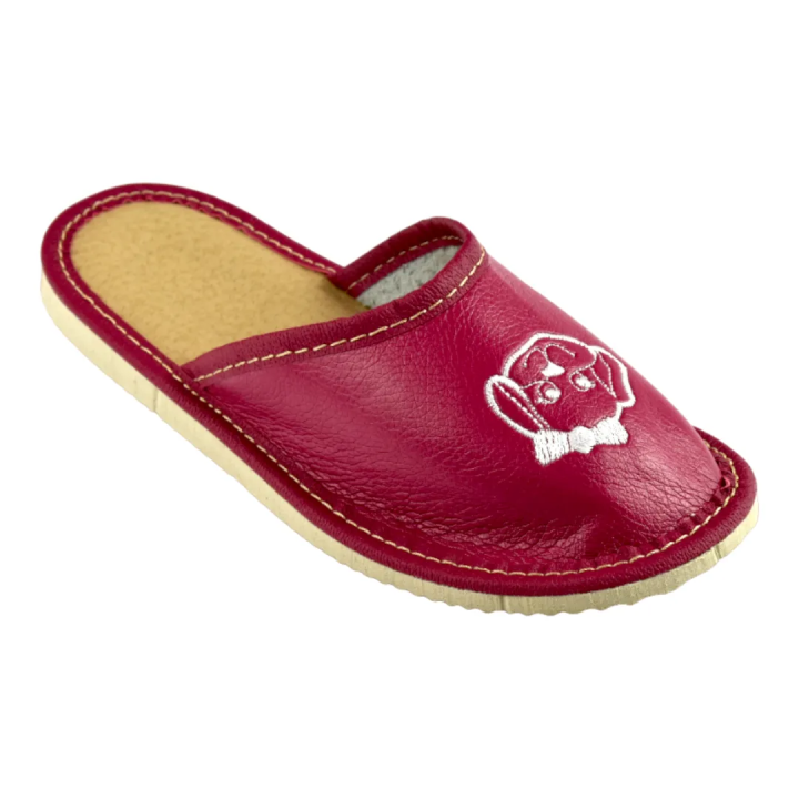 Kapcie dziecięce fioletowe z pieskiem, pantofle dla dzieci - numer 309