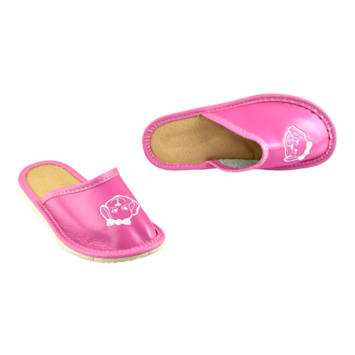Kapcie dla dzieci różowe, kapcie z pieskiem dla dziewczynki