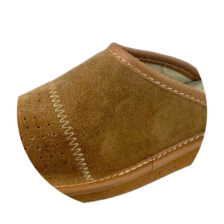 Zamszowe kapcie męskie, skórzane pantofle męskie welurowe