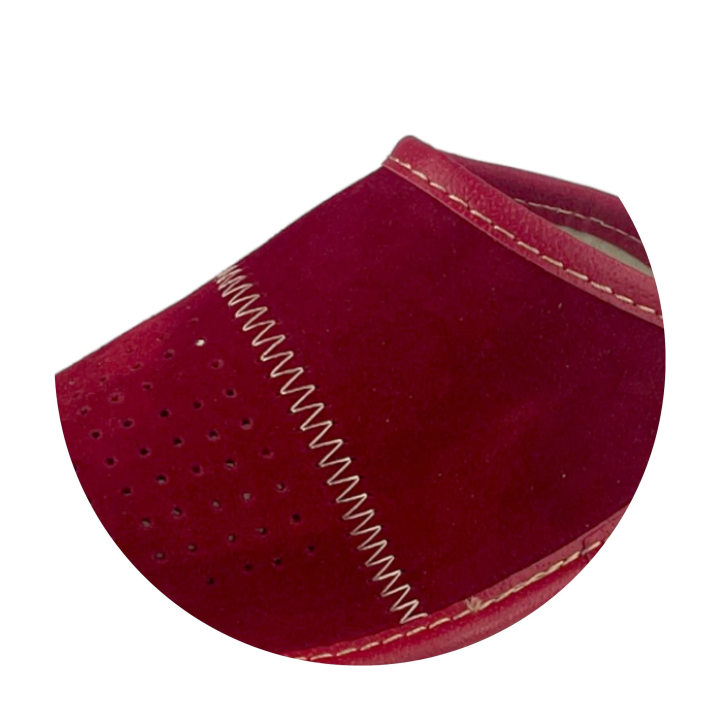 Zamszowe czerwone kapcie męskie, skórzane pantofle męskie welurowe