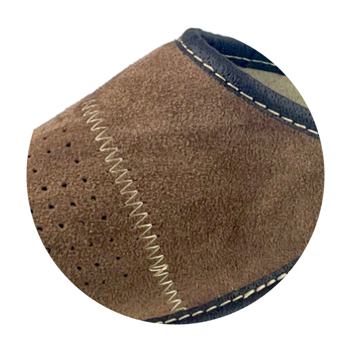 Zamszowe brązowe kapcie męskie, skórzane pantofle męskie welurowe- numer 364