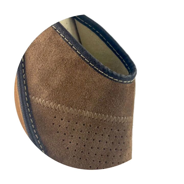 Zamszowe brązowe kapcie męskie, skórzane pantofle męskie welurowe- numer 364