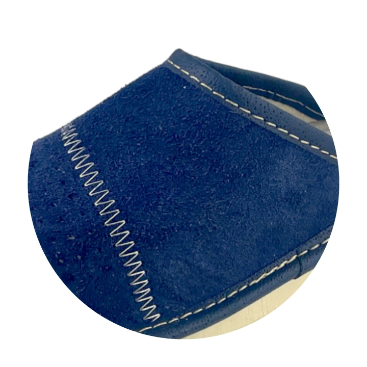 Zamszowe granatowe kapcie męskie, skórzane pantofle męskie welurowe