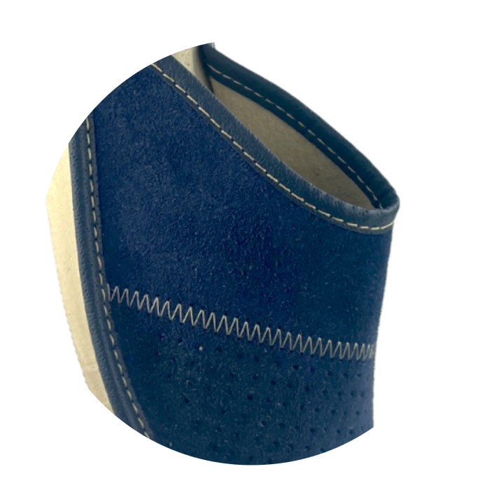 Zamszowe granatowe kapcie męskie, skórzane pantofle męskie welurowe