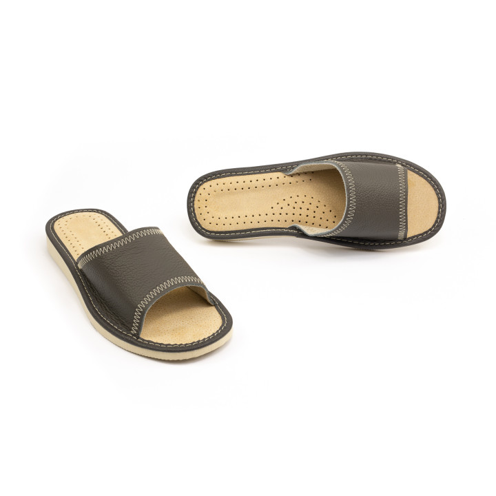 100% skórzane pantofle damskie, PRODUKT PREMIUM, wysokogatunkowa skóra