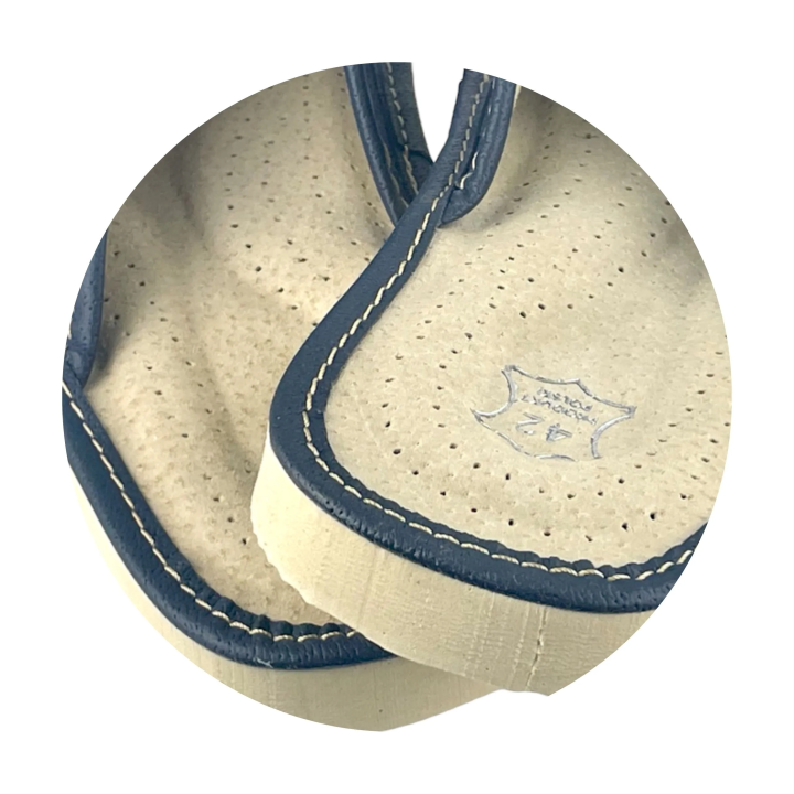 Zamszowe granatowe kapcie męskie, skórzane pantofle męskie welurowe