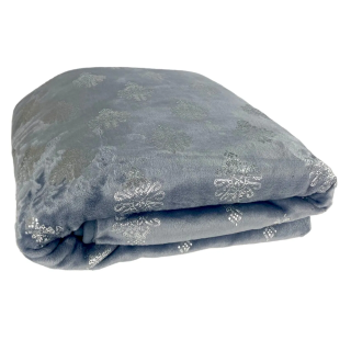 Szary koc polarowy w parzenice, mięciutki koc dla dzieci