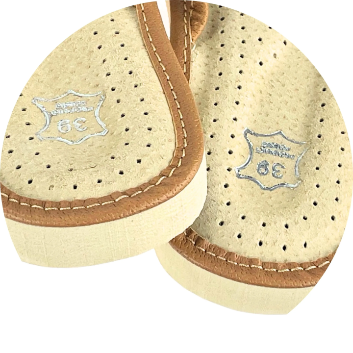 Damskie kapcie domowe Pantofle skórzane Damskie Pantofle Góralskie Skórzane Jasny Brąz