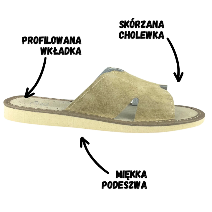 Kapcie damskie z odkrytymi palcami, wysokiej jakości zamsz