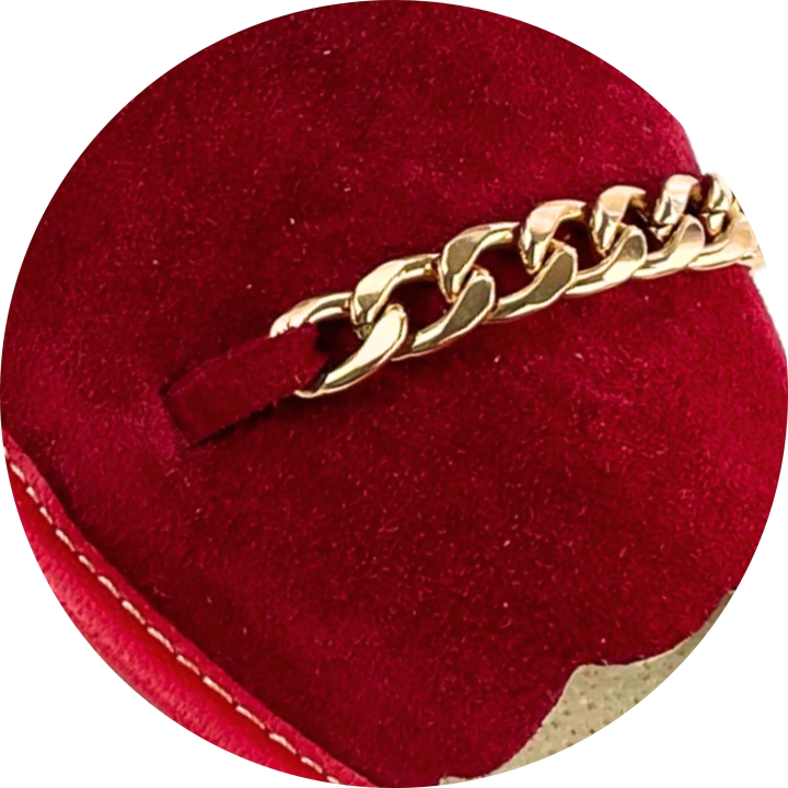 Czerwone pantofle damskie domowe, wygodne kapcie skórzane