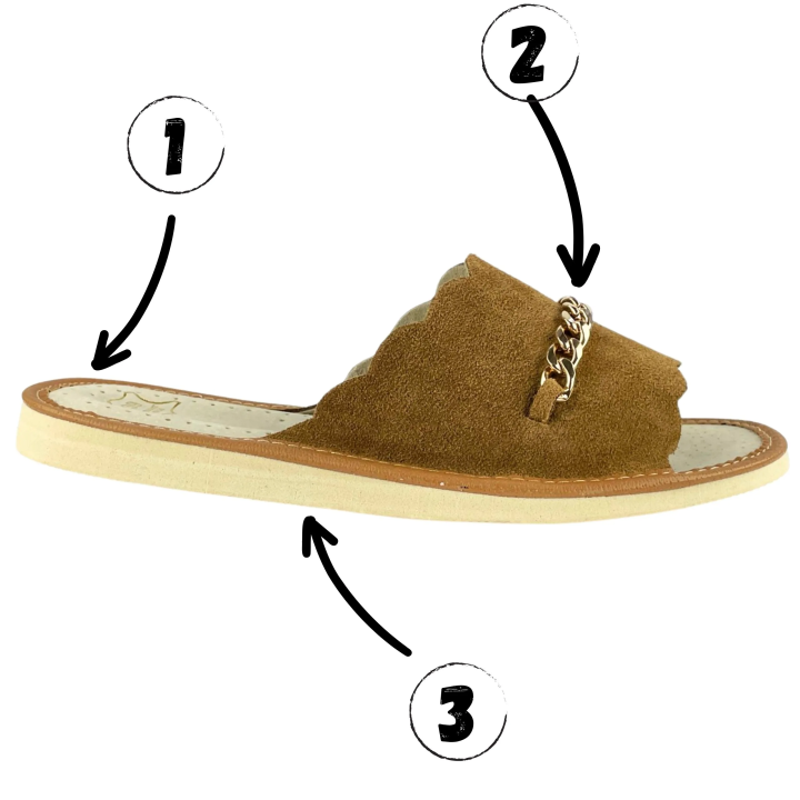 Brązowe pantofle damskie ze skóry naturalnej