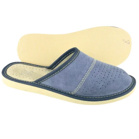 szare kapcie damskie skórzane