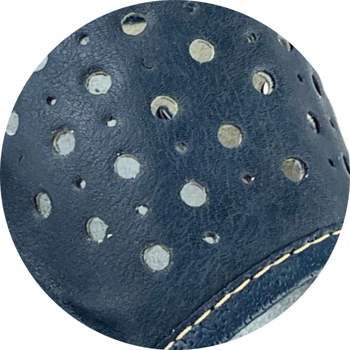 Ciemno granatowe skórkowe pantofle damskie domowe