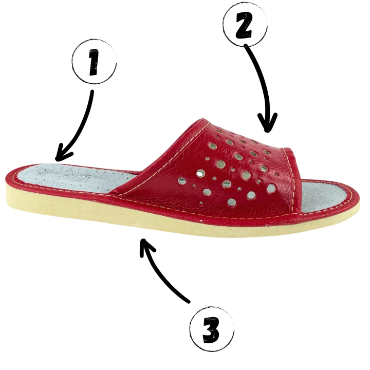 Czerwone pantofle damskie, kapcie damskie letnie w kolorze mocnej czerwieni