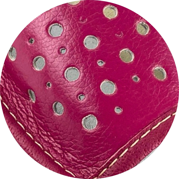 Fioletowe kapcie damskie skórzane, laczki domowe wygodne, profilowane - numer 437