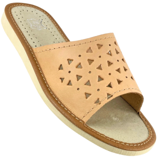 Damskie kapcie letnie, skórzane pantofle damskie domowe