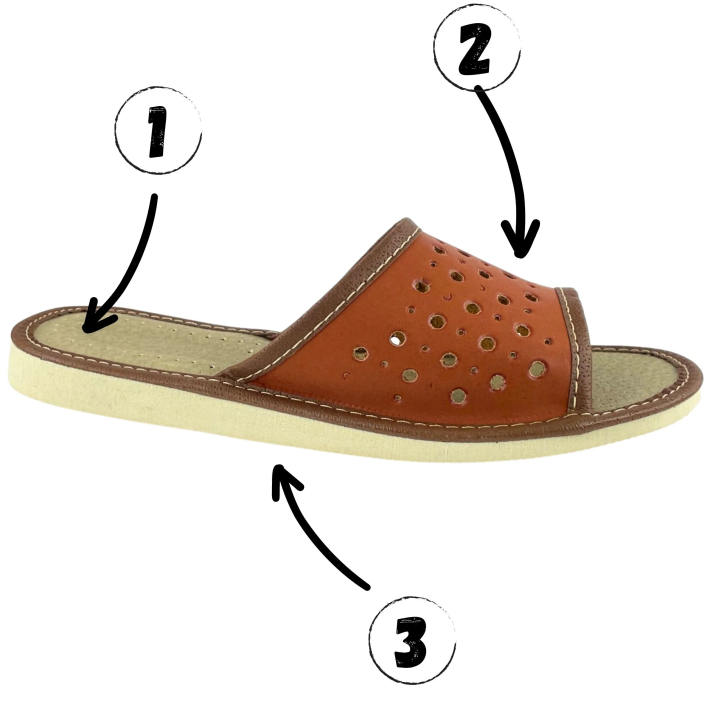 Ciemne kapcie damskie domowe, pantofle damskie, ciapy ażurowe - numer 445