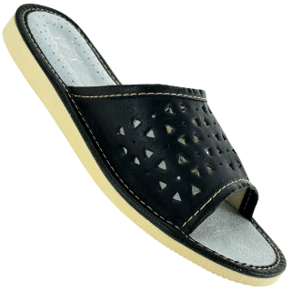 Kapcie damskie domowe czarne pantofle góralskie