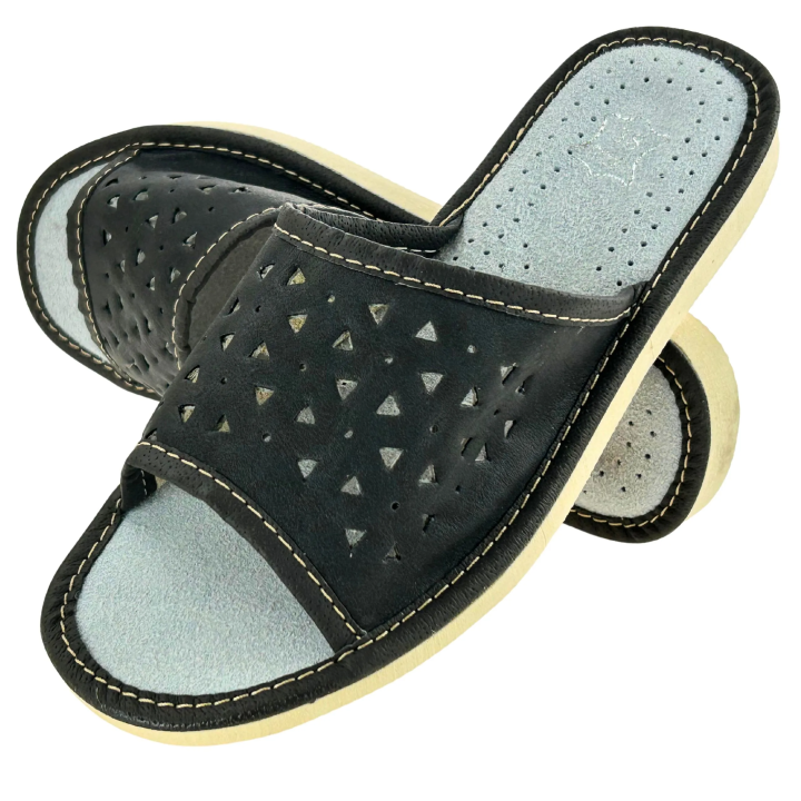 Szare kapcie domowe damskie Laczki pantofle kobiece domowe