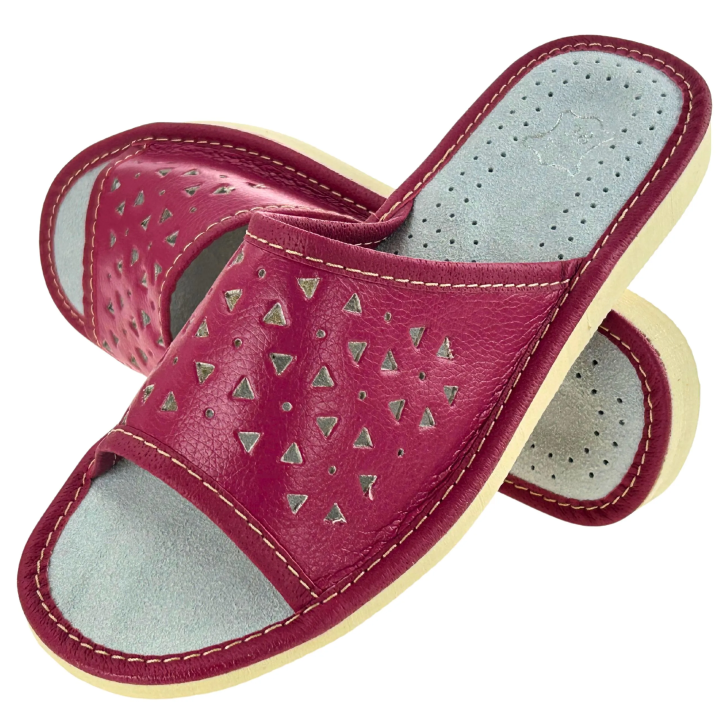 Pantofle damskie skórkowe Wygodne laczki domowe góralskie