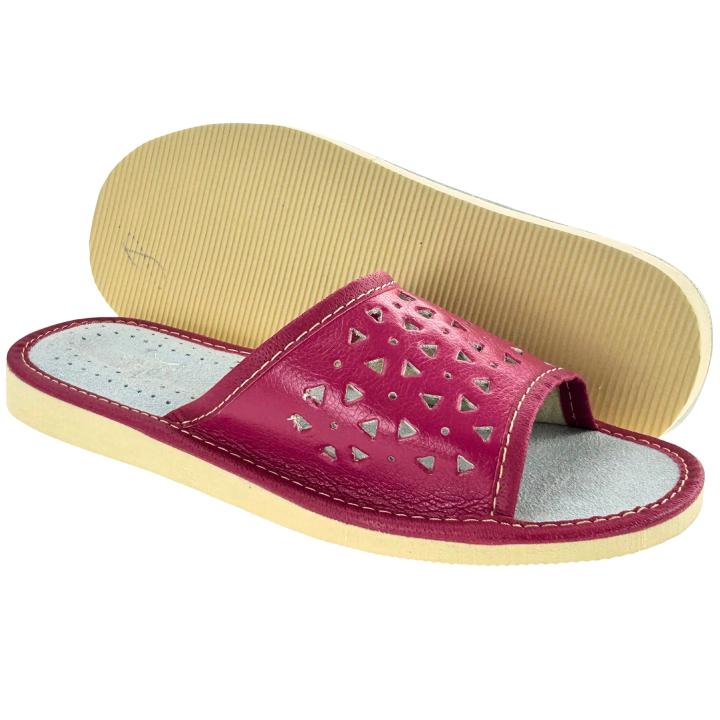 Pantofle damskie skórkowe Wygodne laczki domowe góralskie