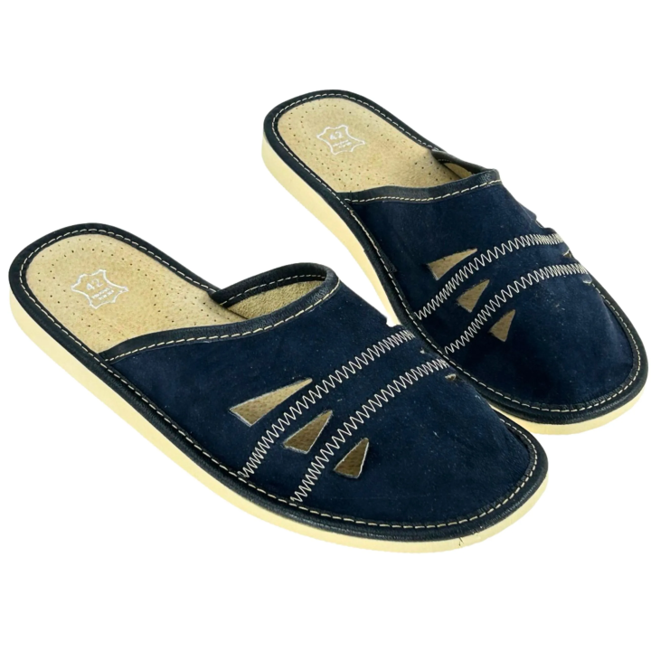 Pantofle Kapcie męskie skórkowe Tanie pantofle męskie ze skóry