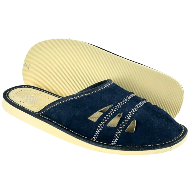 Pantofle Kapcie męskie skórkowe Tanie pantofle męskie ze skóry