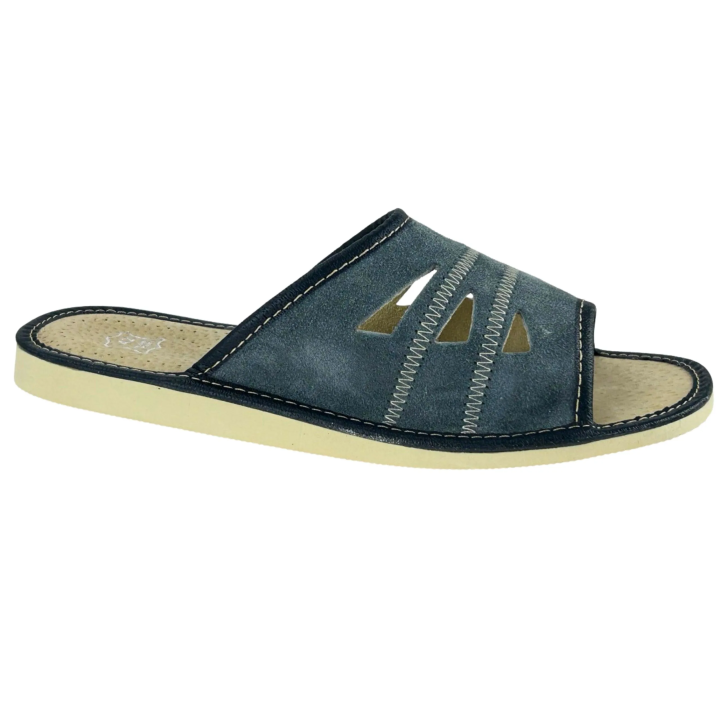 Wygodne skórzane pantofle męskie Laczki Ciapy Kapcie Domowe