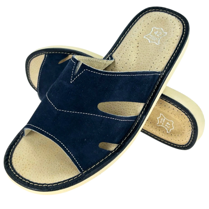 Męskie ciapki domowe skórzane Lekkie Pantofle męskie