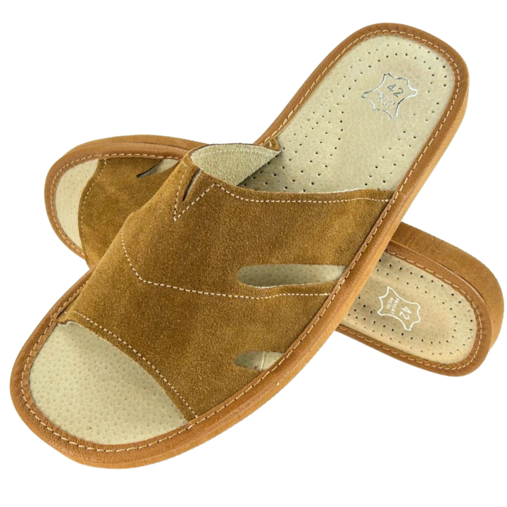 Pantofle męskie ciapy skórzane dla Panów