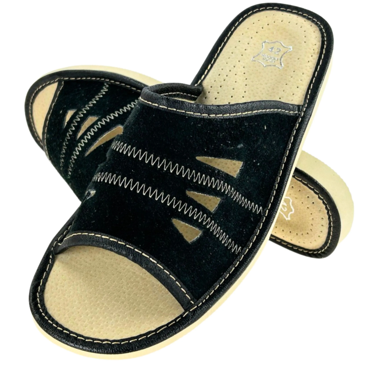 Laczki męskie zamszowe Otwarte Palce Kapcie Męskie