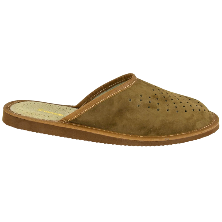 Wygodne Laczki męskie skórzane Pantofle domowe ze skóry