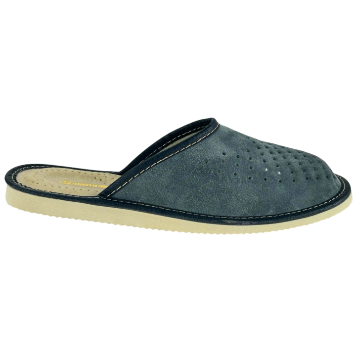 Pantofle Męskie Skórzane Zamszowe Wygodne Kapcie Meskie