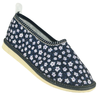 Buty damskie z piętką kapcie domowe w kwiatuszki - numer 484