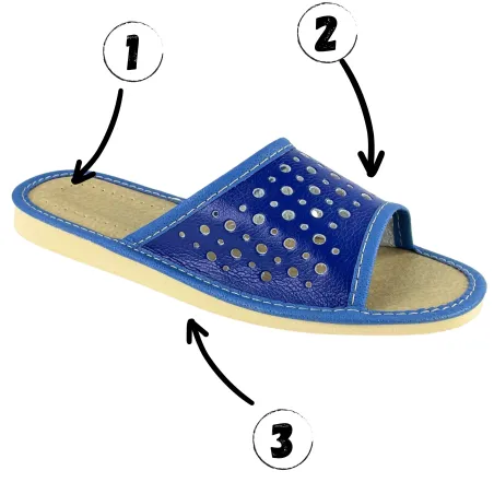 Niebieskie pantofle domowe, lekkie i przystępne cenowo dla każdego gościa