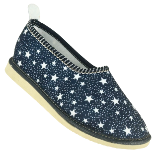 Damskie buty góralskie kapcie z piętą pantofle z piętą granatowe - numer 487