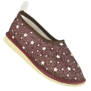 Filcowe pantofle z piętką bordowe kapcie damskie domowe - numer 488