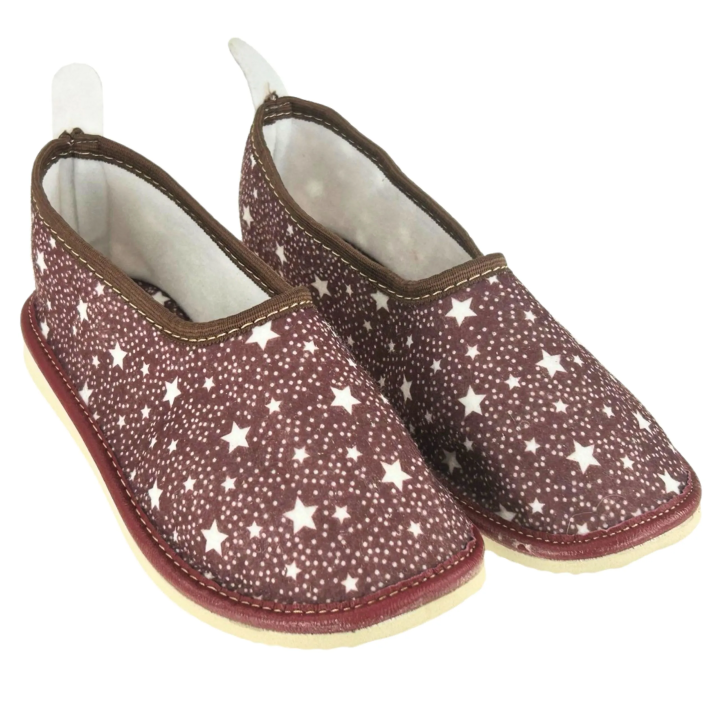 Filcowe pantofle z piętką bordowe kapcie damskie domowe