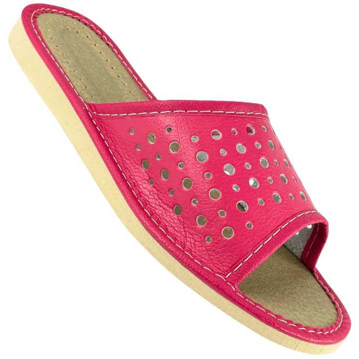 Różowe tanie pantofle domowe, wygodne kapcie damskie