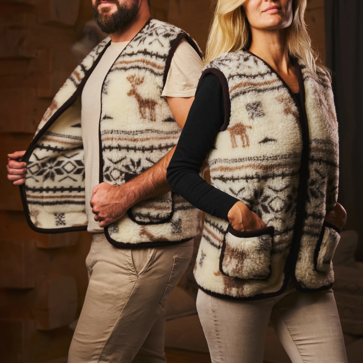 Ciepła kamizelka góralska, produkt idealny na prezent, stylowy bezrękawnik
