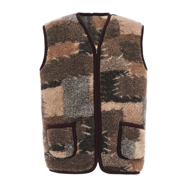 Bezrękawnik unisex, ciepła kożuszkowa kamizelka tradycyjna z gór