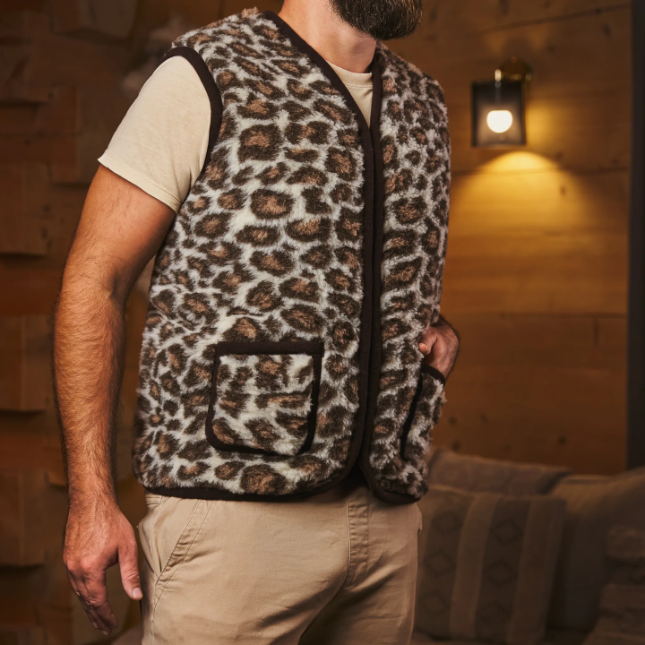 Panterkowa kamizelka, bezrękawnik góralski damski, ciepła kamizelka pod kurtkę