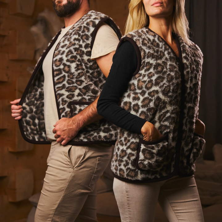 Panterkowa kamizelka, bezrękawnik góralski damski, ciepła kamizelka pod kurtkę